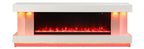 FM-AC8009WH-TV Peseux 71" wide white finish wood TV stand LED fireplace with heater