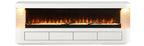 FM-AC8010WH-TV Luken 71" wide white finish wood TV stand LED fireplace
