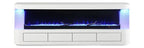 FM-AC8010WH-TV Luken 71" wide white finish wood TV stand LED fireplace