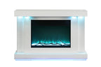 FM-AC8012WH-TV Dorrit 55" wide white finish wood LED fireplace with heat