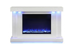 FM-AC8012WH-TV Dorrit 55" wide white finish wood LED fireplace with heat