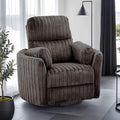 FM-AC8018DB Belper chocolate brown wide corduroy furry fabric swivel glider power recliner chair with USB plugs