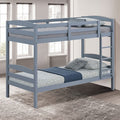 FM-BK110GY-T  Finsbury grey finish wood twin over twin bunk bed arch slat design