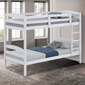 FM-BK110WH-T  Finsbury white finish wood twin over twin bunk bed arch slat design