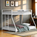 FM-BK1200WH-TF  Rothwell white finish metal twin over full bunk bed with reversible ladder