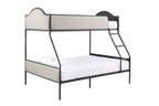 FM-BK700BK-TF Forli black metal frame and light brown fabric Twin or Full bunk bed