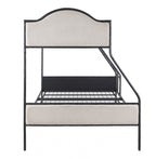 FM-BK700BK-TF Forli black metal frame and light brown fabric Twin or Full bunk bed