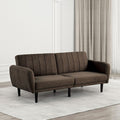 FM2900BR Aristide brown fabric ribbed tufted folding futon sofa bed USB plugs