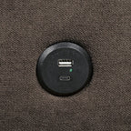 FM2900BR Aristide brown fabric ribbed tufted folding futon sofa bed USB plugs