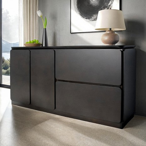 Sargans Mid-Century Modern Wood Buffet Sideboard Server Cabinet – FM30000BK-SV