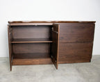 Logstor Rich Walnut Mid-Century Modern Live Edge Buffet Sideboard Server Cabinet – FM30002WN-SV
