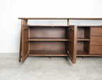 FM30004WN-SV  Hadsten rich walnut finish wood mid-century modern buffet sideboard server cabinet