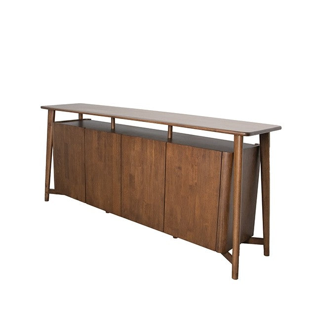 FM30004WN-SV  Hadsten rich walnut finish wood mid-century modern buffet sideboard server cabinet