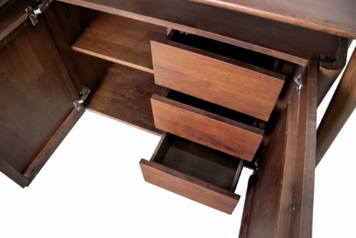 FM30004WN-SV  Hadsten rich walnut finish wood mid-century modern buffet sideboard server cabinet
