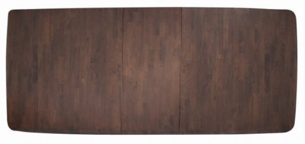 FM30004WN-T-7PC 7 pc Hadsten rich walnut finish wood mid-century modern dining table set faux leather seats