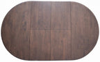 FM30005WN-OT-7PC 7 pc Sargans rich walnut finish wood mid-century modern oval / round dining table set fabric seats
