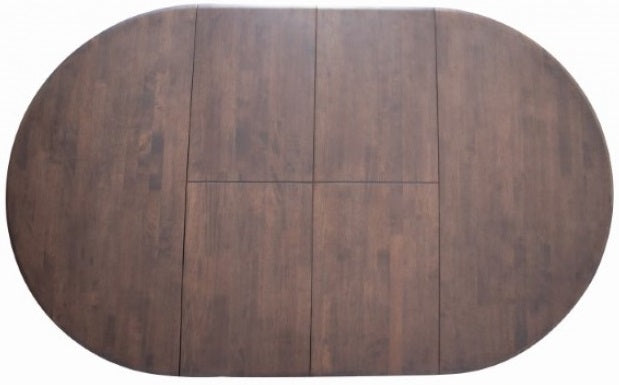FM30005WN-OT-7PC 7 pc Sargans rich walnut finish wood mid-century modern oval / round dining table set fabric seats