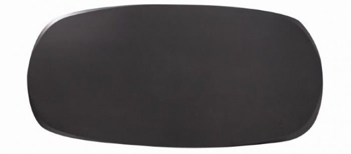 FM30006BK-OT-7PC 7 pc Sargans black finish wood mid-century modern oval dining table set