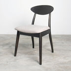 FM30006BK-OT-7PC 7 pc Sargans black finish wood mid-century modern oval dining table set