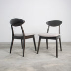 FM30006BK-OT-7PC 7 pc Sargans black finish wood mid-century modern oval dining table set