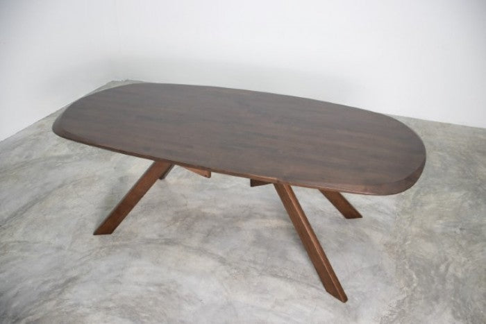 Furniture of America Sargans Rich Walnut Finish Wood Mid-Century Modern Oval Dining Table 7-Piece Set – FM30006WN-OT-7PC-04WN