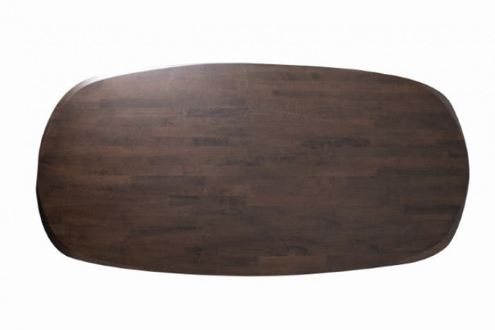 Furniture of America Sargans Rich Walnut Finish Wood Mid-Century Modern Oval Dining Table 7-Piece Set – FM30006WN-OT-7PC-04WN