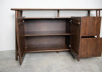 Sargans Rich Walnut Finish Mid-Century Modern Buffet Sideboard Server Cabinet – FM30006WN-SV