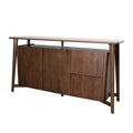 FM30006WN-SV  Sargans rich walnut finish wood mid-century modern buffet sideboard server cabinet