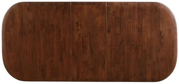 FM30007WN-T-5PC 5 pc Buren rich walnut finish wood mid-century modern 79" dining table set fabric seats
