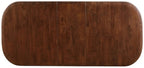 FM30007WN-T-5PC 5 pc Buren rich walnut finish wood mid-century modern 79" dining table set fabric seats