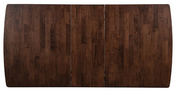 FM30008WN-T-5PC 5 pc Croglio rich walnut finish wood mid-century modern 64" dining table set fabric seats