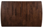 FM30008WN-T-5PC 5 pc Croglio rich walnut finish wood mid-century modern 64" dining table set fabric seats