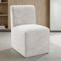 FM3005LB-SC-2PK Tona ginger brown woven fabric parson style dining accent chairs with casters