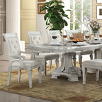 FM31000WH-7PC  7 pc Stella Mia ivory finish wood double pedestal dining table set Astoria grand