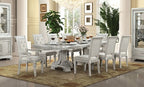 FM31000WH-7PC  7 pc Stella Mia ivory finish wood double pedestal dining table set Astoria grand