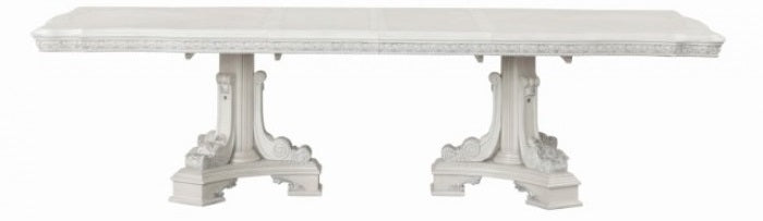 FM31000WH-7PC  7 pc Stella Mia ivory finish wood double pedestal dining table set Astoria grand