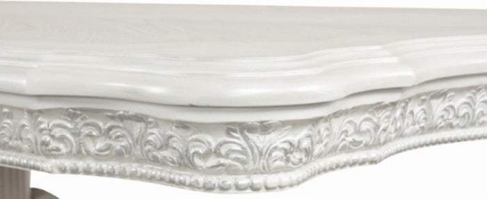 FM31000WH-7PC  7 pc Stella Mia ivory finish wood double pedestal dining table set Astoria grand