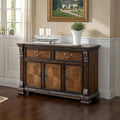Promenade Dark Brown Finish Wood Carved Accents Server Sideboard Buffet Cabinet – FM31002DB-SV