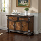 Promenade Dark Brown Finish Wood Carved Accents Server Sideboard Buffet Cabinet – FM31002DB-SV