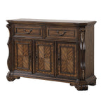 Leovanni Dark Brown Finish Wood Carved Accents Server Sideboard Buffet Cabinet – FM31003DB-SV