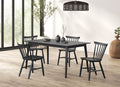 FM3100BK-5PC 5 pc Beale black finish wood mid-century dining table set spindle back chairs