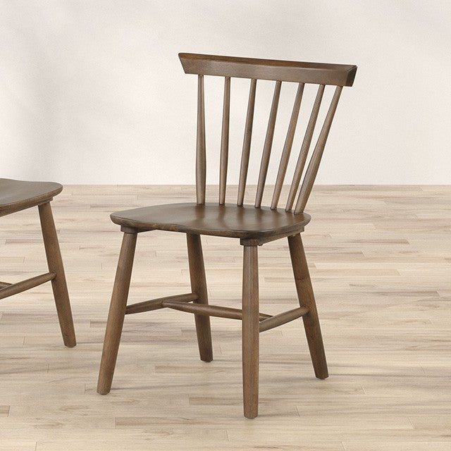 FM3101NT-7PC 7 pc hines white oak finish wood mid-century double pedestal base dining table set