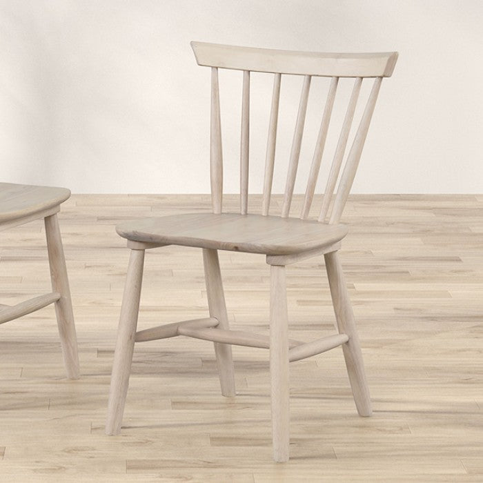 FM3101NT-7PC 7 pc hines white oak finish wood mid-century double pedestal base dining table set