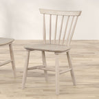 FM3101NT-7PC 7 pc hines white oak finish wood mid-century double pedestal base dining table set