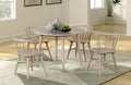 FM3102NT-5PC 5 pc Yate natural oak finish wood mid-century 42" round dining table set spindle back chairs