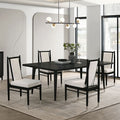 FM32002BK-T-5PC 5 pc Margate black finish wood tapered legs rectangular dining table set
