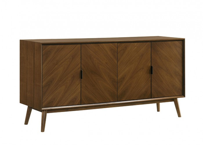 Hillerod Rich Walnut Finish Mid-Century Modern Buffet Sideboard Server Cabinet – FM32004WN-SV