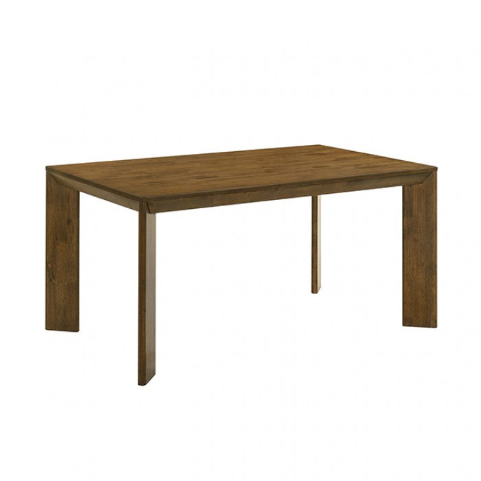 FM32010BR-T-7PC 7 pc Paolino antique brown finish wood tapered legs rectangular mid-century modern dining table set