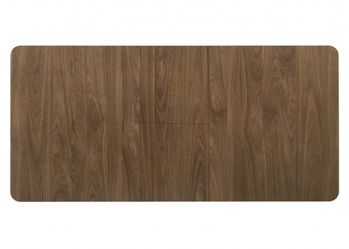 FM32011WN-T-7PC 7 pc Raissa walnut finish wood tapered legs rectangular mid-century modern dining table set