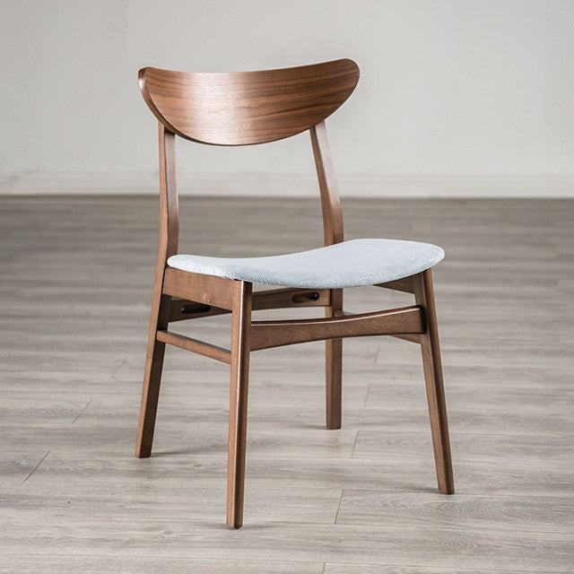 FM3210WN-T-5PC 5 pc Skien walnut finish wood mid-century modern dining table set wood back chairs